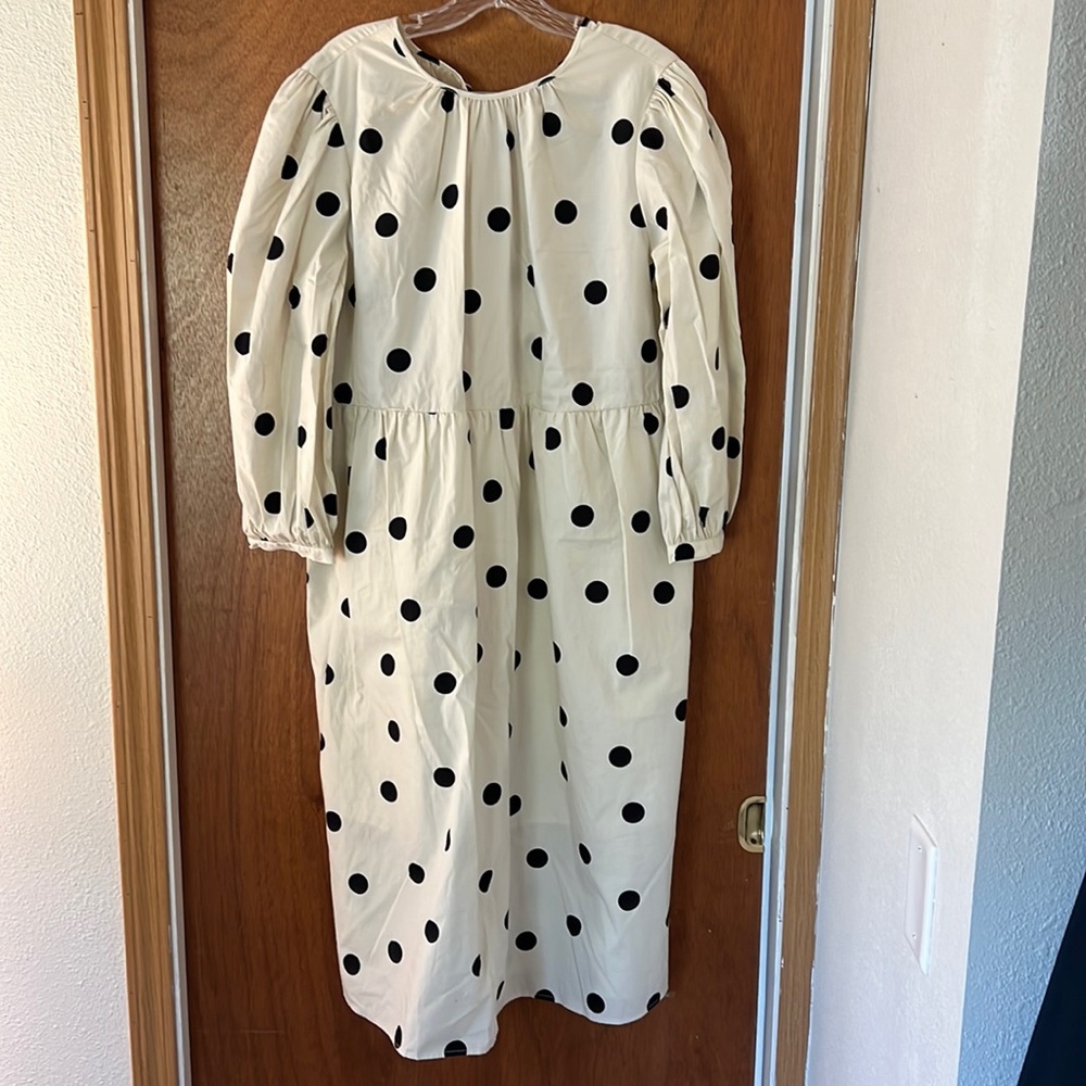 White Poka Dot Dress Who What Wear X Small